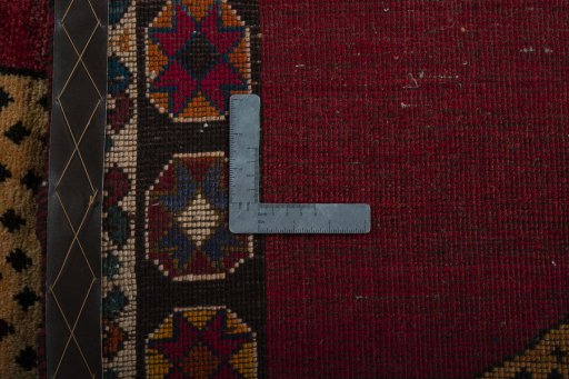 Close-up detail of 2000s Persian Gabbeh rug from Iran / Persia showing Wool weave