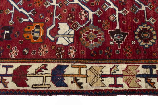 Close-up detail of 2000s Persian Gabbeh rug from Iran / Persia showing Wool weave