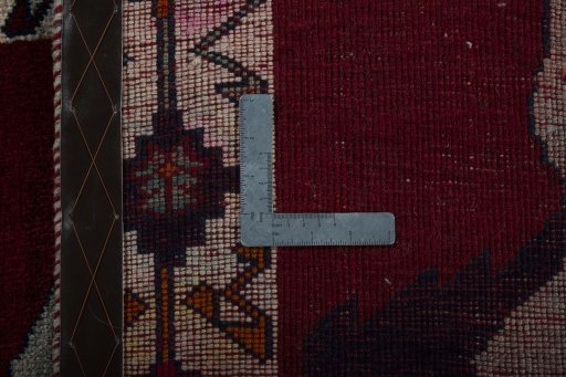 Close-up detail of 2000s Persian Gabbeh rug from Iran / Persia showing Wool weave
