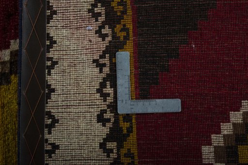 Close-up detail of 2000s Persian Gabbeh rug from Iran / Persia showing Wool weave
