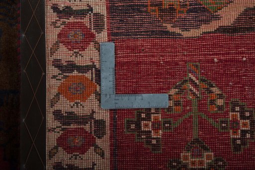 Close-up detail of 2000s Persian Gabbeh rug from Iran / Persia showing Wool weave