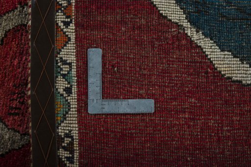 Close-up detail of 2000s Persian Gabbeh rug from Iran / Persia showing Wool weave