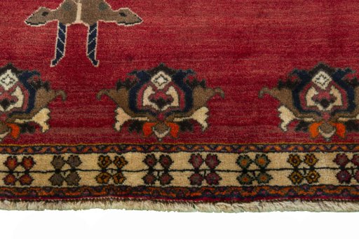 Central medallion detail of 2000s Persian Gabbeh rug from Iran / Persia