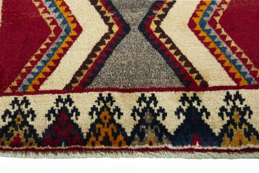 Central medallion detail of 2000s Persian Gabbeh rug from Iran / Persia