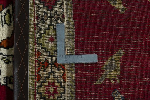 Close-up detail of 2000s Persian Gabbeh rug from Iran / Persia showing Wool weave
