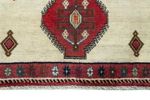 Central medallion detail of 2000s Persian Gabbeh rug from Iran / Persia