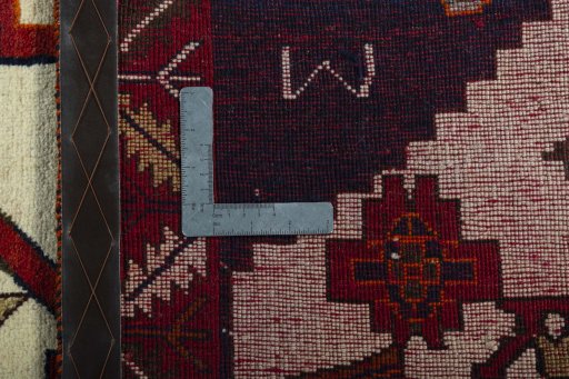 Close-up detail of 2000s Persian Gabbeh rug from Iran / Persia showing Wool weave
