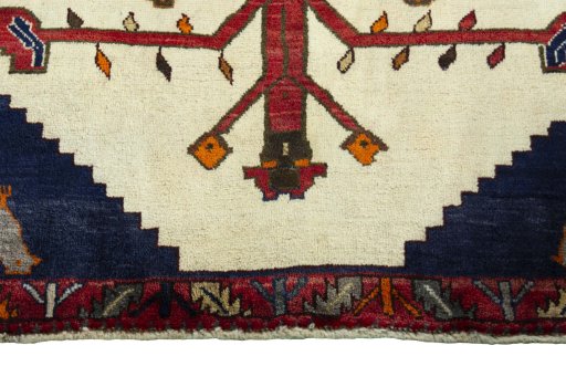 Central medallion detail of 2000s Persian Gabbeh rug from Iran / Persia