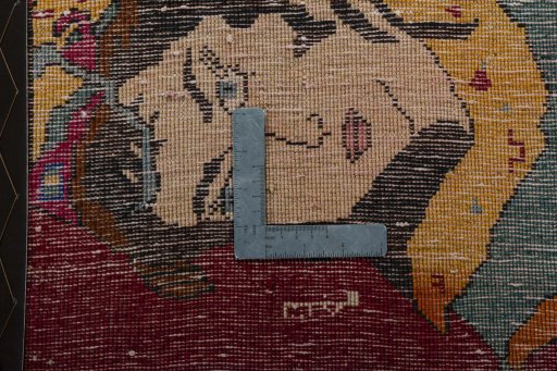 Full view of 2000s Persian Gabbeh rug from Iran / Persia, 78 × 50 cm in Red tones