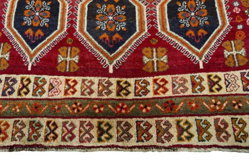 Central medallion detail of 2000s Persian Gabbeh rug from Iran / Persia