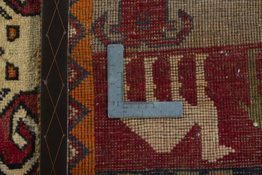 Close-up detail of 2000s Persian Gabbeh rug from Iran / Persia showing Wool weave