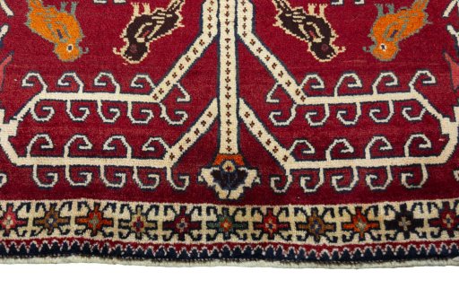 Central medallion detail of 2000s Persian Gabbeh rug from Iran / Persia
