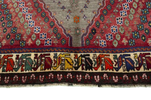 Central medallion detail of 2000s Persian Gabbeh rug from Iran / Persia