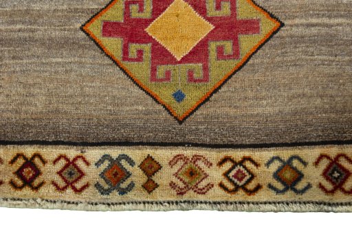 Central medallion detail of 2000s Persian Gabbeh rug from Iran / Persia