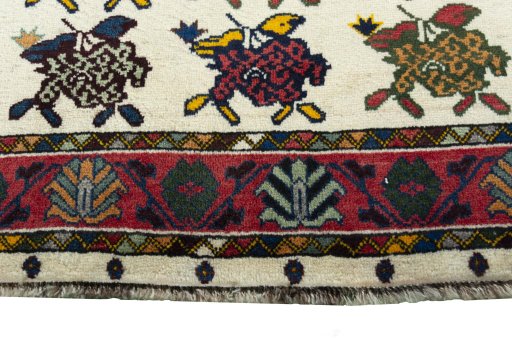 Central medallion detail of 2000s Persian Gabbeh rug from Iran / Persia