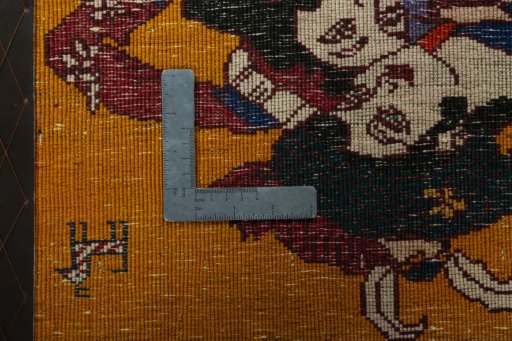 Backside of handmade 2000s Persian Gabbeh rug showing knot structure and weave density