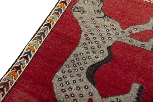 Backside of handmade 2000s Persian Gabbeh rug showing knot structure and weave density