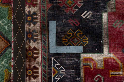 Close-up detail of 2000s Persian Gabbeh rug from Iran / Persia showing Wool weave