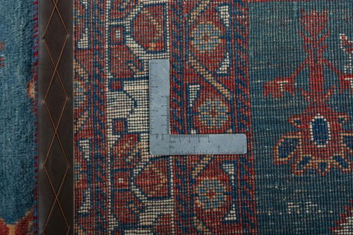 Close-up detail of 2000s Persian Gabbeh rug from Iran / Persia showing Wool weave