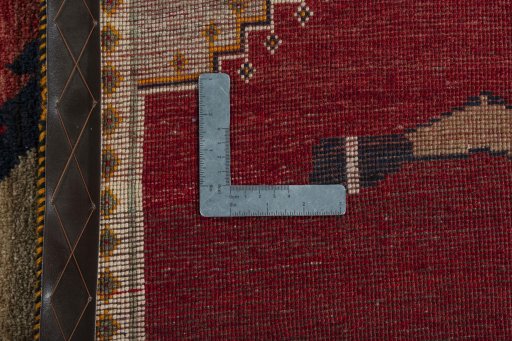 Close-up detail of 2000s Persian Gabbeh rug from Iran / Persia showing Wool weave