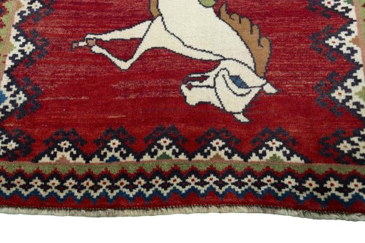 Central medallion detail of 2000s Persian Gabbeh rug from Iran / Persia