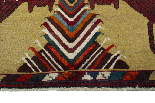 Central medallion detail of 2000s Persian Gabbeh rug from Iran / Persia