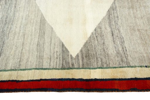 Close-up detail of 2000s Persian Gabbeh rug from Iran / Persia showing Wool weave