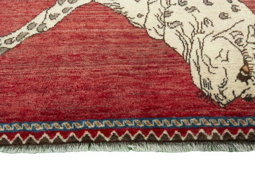 Central medallion detail of 2000s Persian Gabbeh rug from Iran / Persia