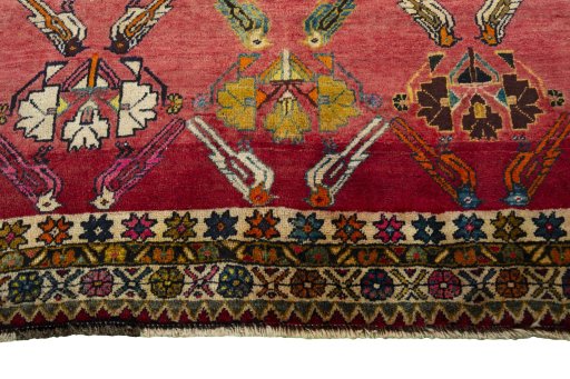 Central medallion detail of 2000s Persian Gabbeh rug from Iran / Persia