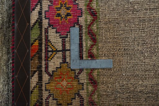 Close-up detail of 2000s Persian Gabbeh rug from Iran / Persia showing Wool weave