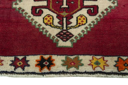 Central medallion detail of 2000s Persian Gabbeh rug from Iran / Persia