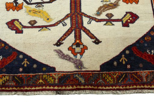 Central medallion detail of 2000s Persian Gabbeh rug from Iran / Persia