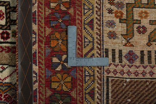 Close-up detail of 2000s Persian Gabbeh rug from Iran / Persia showing Wool weave
