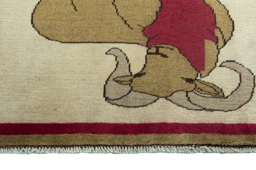 Central medallion detail of 2000s Persian Gabbeh rug from Iran / Persia