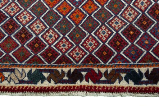 Central medallion detail of 2000s Persian Gabbeh rug from Iran / Persia