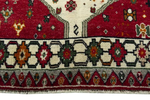 Central medallion detail of 2000s Persian Gabbeh rug from Iran / Persia