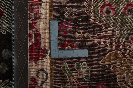 Close-up detail of 2000s Persian Gabbeh rug from Iran / Persia showing Wool weave