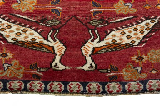 Central medallion detail of 2000s Persian Gabbeh rug from Iran / Persia