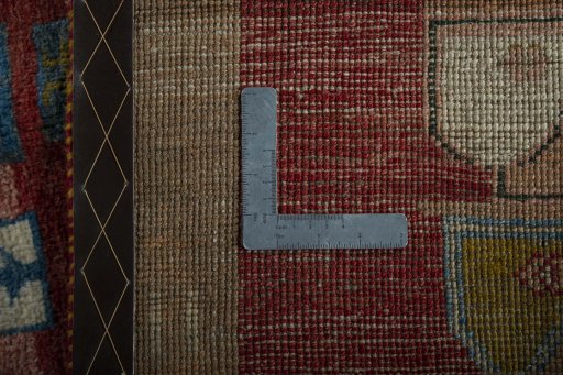 Close-up detail of 2000s Persian Gabbeh rug from Iran / Persia showing Wool weave