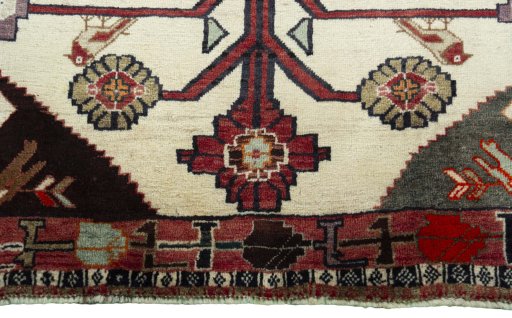 Central medallion detail of 2000s Persian Gabbeh rug from Iran / Persia