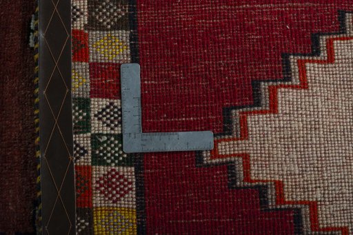 Close-up detail of 2000s Persian Gabbeh rug from Iran / Persia showing Wool weave
