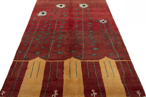 Surface texture of New Persian Gabbeh rug with natural Wool and intricate pattern