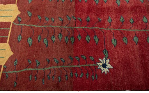 Close-up detail of New Persian Gabbeh rug from Iran / Persia showing Wool weave