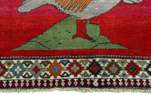 Central medallion detail of 2000s Persian Gabbeh rug from Iran / Persia