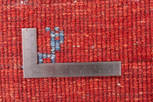 Close-up detail of 1975s Persian Gabbeh rug from Iran / Persia showing Wool weave