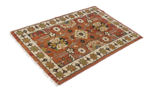 Close-up detail of New Persian Gabbeh rug from Iran / Persia showing Wool weave