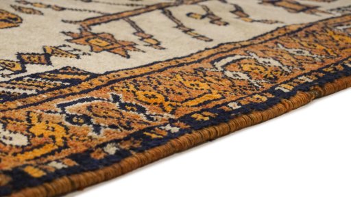 Central medallion detail of 2000s Persian Gabbeh rug from Iran / Persia