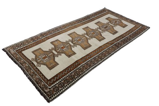 Close-up detail of 2000s Persian Gabbeh rug from Iran / Persia showing Wool weave