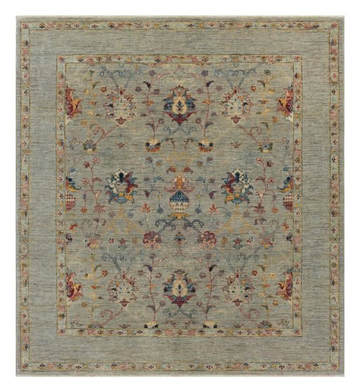 Full view of New Farahan rug from Pakistan, 164 × 152 cm in Beige tones
