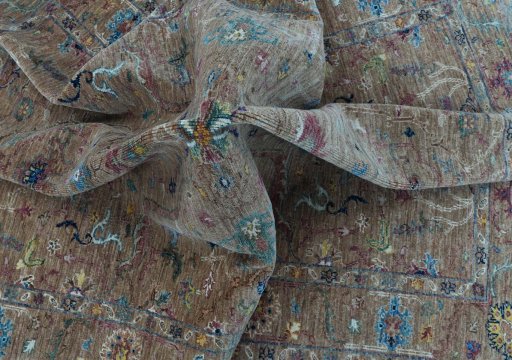 Full view of New Farahan rug from Pakistan, 198 × 150 cm in Yellow tones